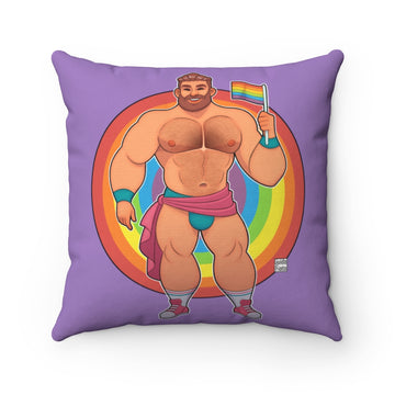 Bawdy Bear "Pride" / Spun Polyester Square Pillow